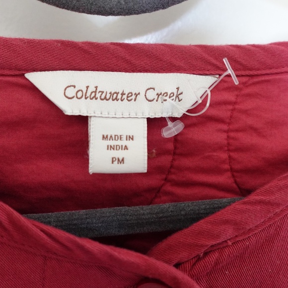 NWOT Coldwater Creek Red Quilted Cotton Buttondown Jacket M Petite - Picture 2 of 10